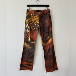 Roberto Cavalli orange tiger pants. Size XS best for XS/S
